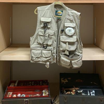 Two Fishing Boxes And Vest