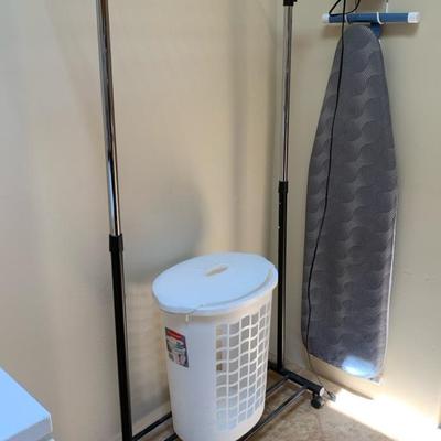 Iron, Ironing Board And Rack
