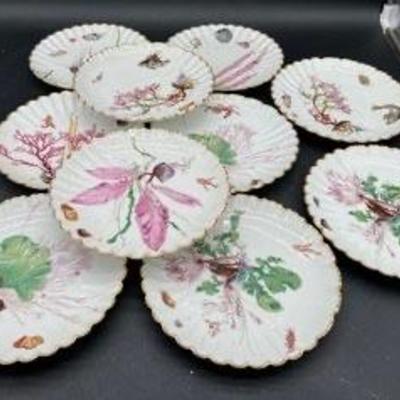 Davis Collator & Co Vintage Hand Painted Seafood Plates