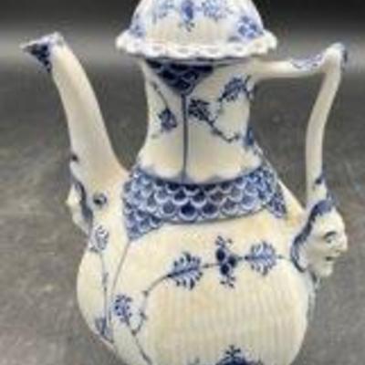 Royal Copenhagen Blue Fluted Full Lace Mini Coffee Pot