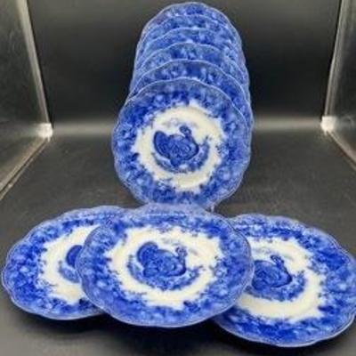 
Wedgwood Clytie Blue Turkey Dinner Plates, Luncheon Plates, and Platter
