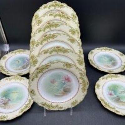 Ten Royal Doulton 9" Fish Plates - Artist Signed