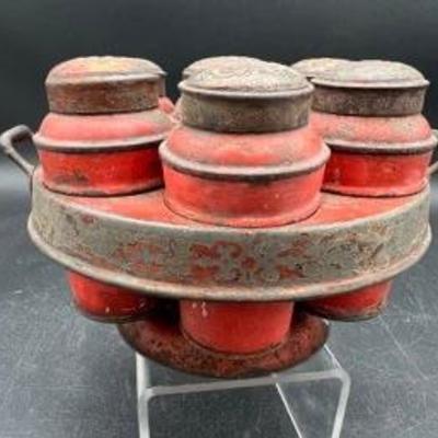 Superb Rotating Tin Spice Set