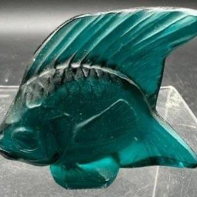 Green Lalique Crystal Angel Fish