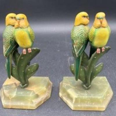 Choice Cold Painted Bronze Bookends
