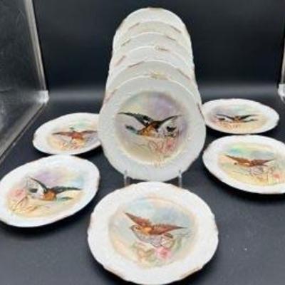 
Eleven Hand Painted Artist Signed Limoges Avian Plates
