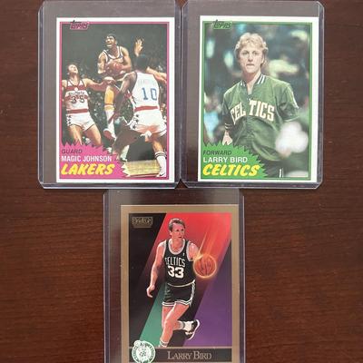 Vintage Basketball Cards. Magic Johnson and Larry Bird