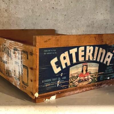 Caterina Wood Fruit Crate, Vintage 