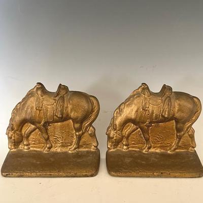 1920s Verona Co. Cast Iron Horse Bookends