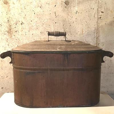Vintage Rome Copper Boiler with Wire Jar Holder