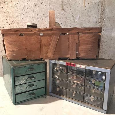 Hardware Organizer Cabinets Plus Basket of Hardware