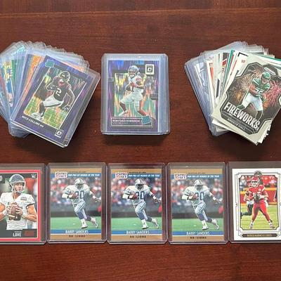 Football Cards. Jordan Love, Barry Sanders, Nico Collins Rookies and More