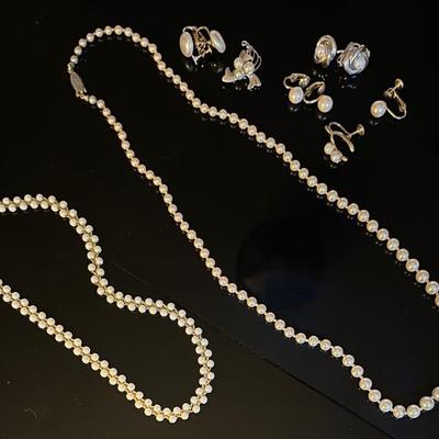 Genuine Cultured Pearl Silver Jewelry with Faux Pearl Jewelry 