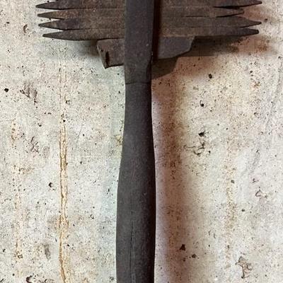 Rare Antique Stone Mason Crandall Hammer Tool, 17.5 Inches
