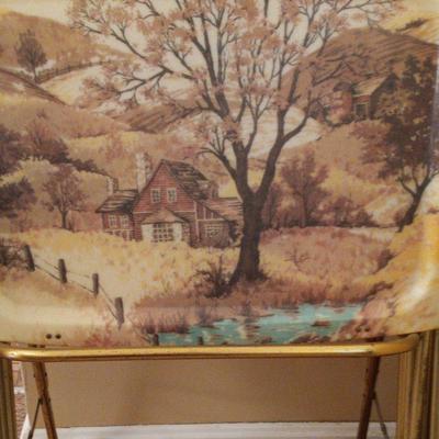 1960s Fiberglass and Metal TV Tray Set (4)
