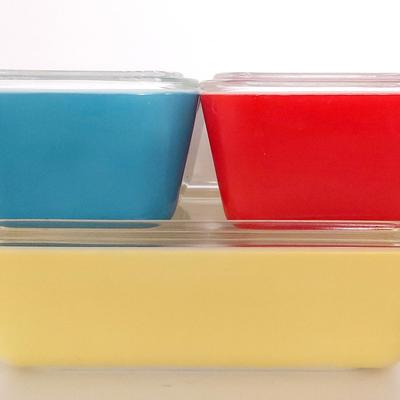 Vintage Pyrex Primary Colors Refrigerator Dishes