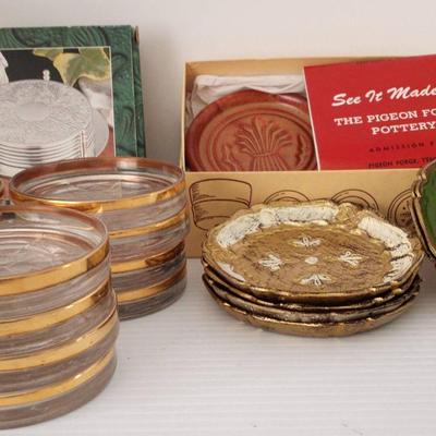 Variety Of Coasters Including Pigeon Forge Pottery 