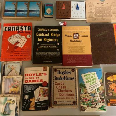 Assortment Of Card Game Rules, Bridge Score Pads and More
