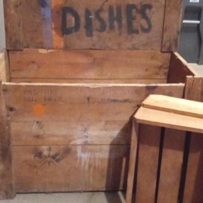 Large Vintage Crate with Smaller Crates (2)
