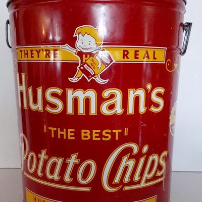 1950s Husman's Potato Chip Tin