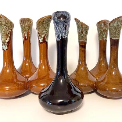 Vintage Van Briggle Triple Bud Vase Sets And Single Vase