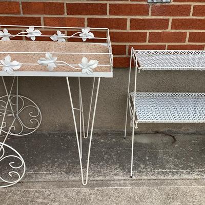 Two Vintage Metal Plant Stands