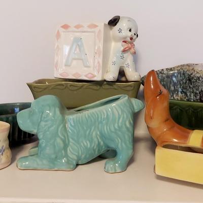 Vintage Pottery Planters With Hull, USA And Napco