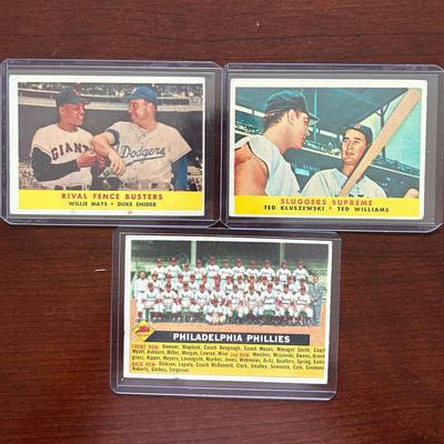 Vintage Baseball Cards. Willie Mays, Ted Williams