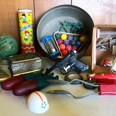Atomic Age & Vintage Toys with Park Plastics, Tin, Instruments, etc. 