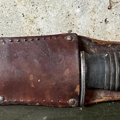 Case XX 337-6”Q Quartermaster Fighting Knife, WWII Era, With Leather Sheath
