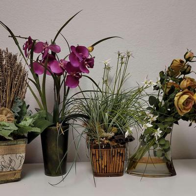 4 Faux Floral Arrangements 