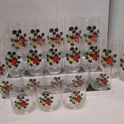 Vintage Sears Strawberry Drinking Glasses