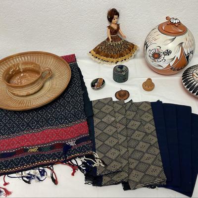 Southwestern Collectibles w/ Signed Pottery Pieces