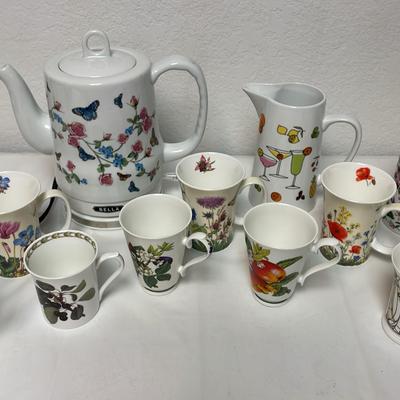 Bella Electric Ceramic Tea Kettle + Pitchers + Porcelain Tea Cups