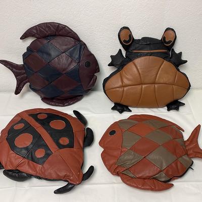 Leather Pillows, Set Of 4