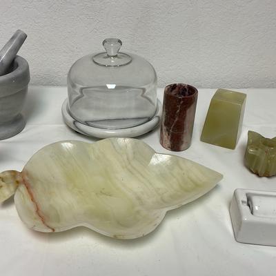 Mortar & Pestles, Round Marble Cheese Tray With Dome And More