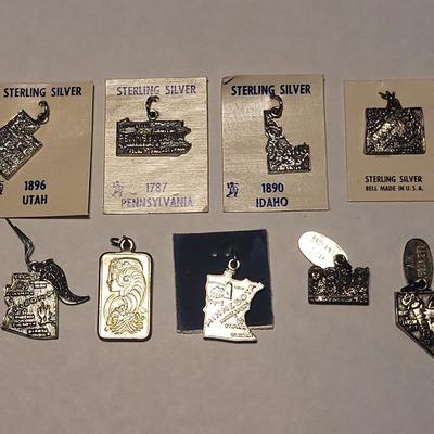 9 Sterling Silver Charms 