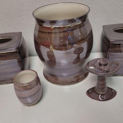 Nicole Miller Bathroom Pink/Purple Ceramic Set