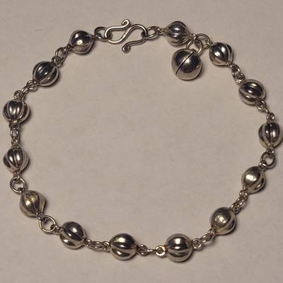 Sterling Silver Bell Bracelet Size 6.5