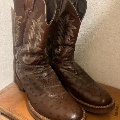 Justin Ostrich Cowboy Boots 