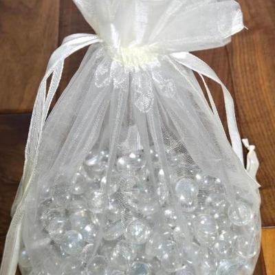 Decorative Glass Gems (Clear, Flat, Round, 2lbs)