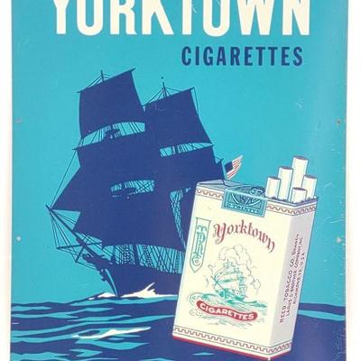 Vintage York Town Cigarettes Tin Advertising Sign