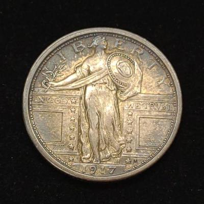 1917 Type 1 Standing Liberty Quarter US Coin