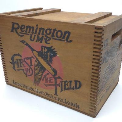 Vintage Remington Wooden Advertising Ammo Crate
