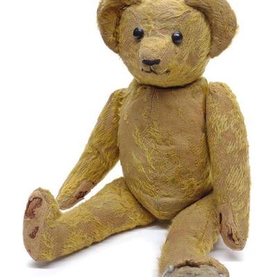 Pre-War British Mohair Bear w/ Shoe Button Eyes