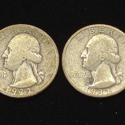 (2) 1932 S & D Washington Quarters