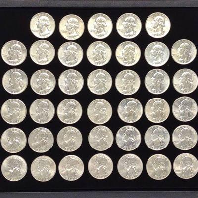 (40) 1964 90% Silver Washington Quarters