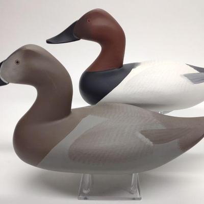 Dan Carson Canvasback Hen & Drake Decoy Pair