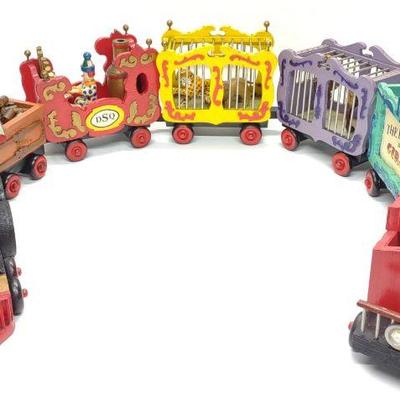 Hand Made Wooden DSQ Circus Train Set Toy