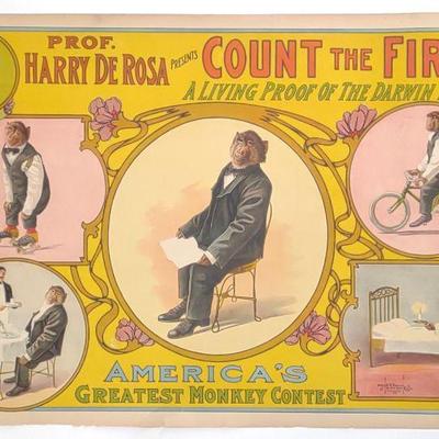 1910 Harry De Rosa Count the First Circus Poster